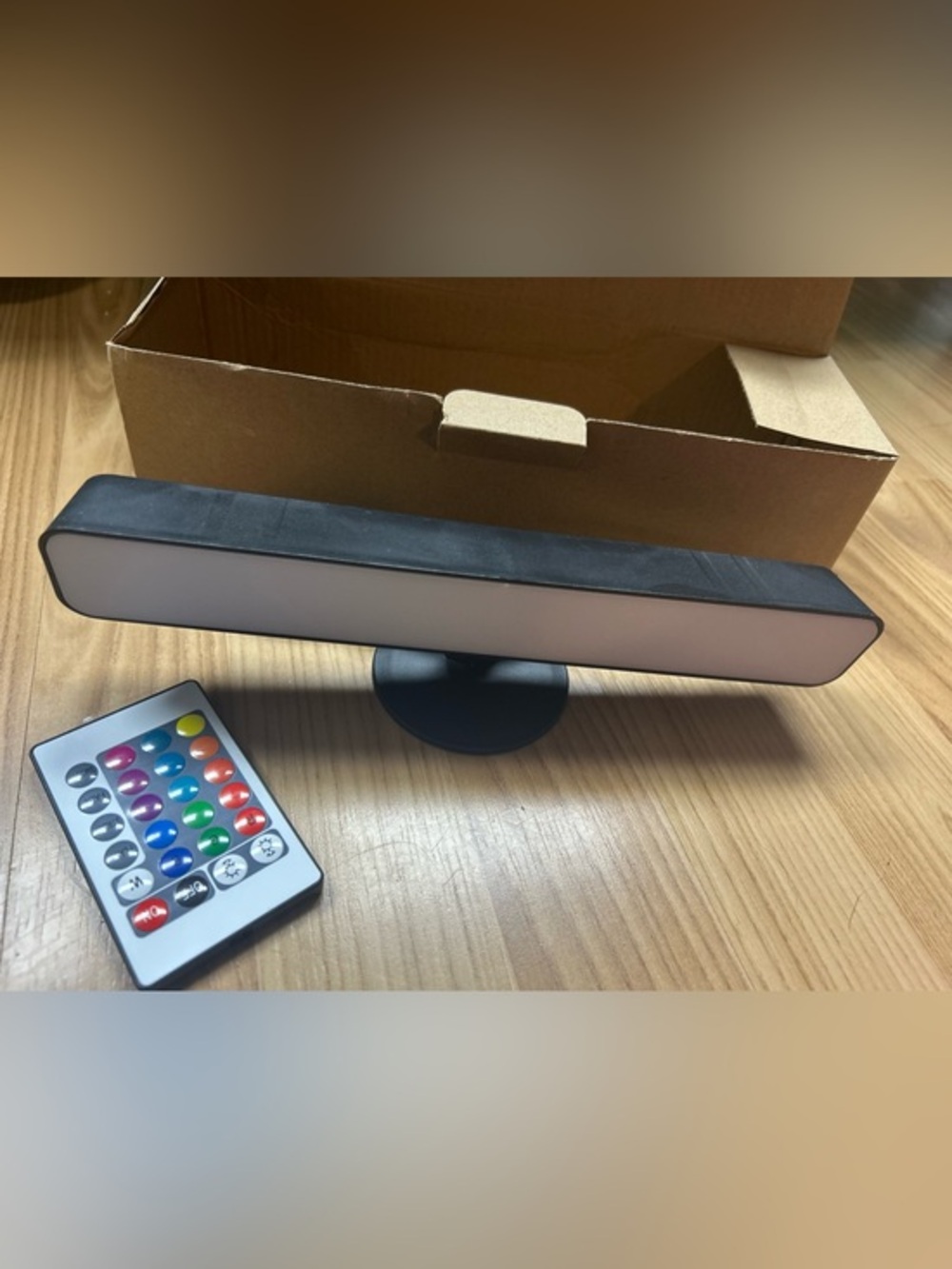 LED Desk Lamp with Black Base and Pink Light Panel